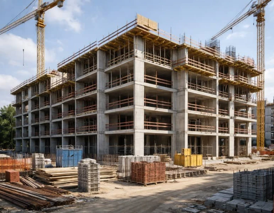Construction immeuble à Biougra